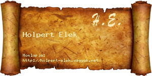 Holpert Elek névjegykártya
