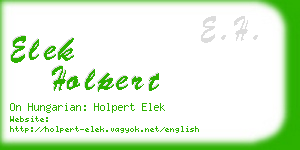 elek holpert business card